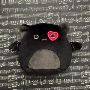 Black Mini Squishmallow Bat with Heart Eye